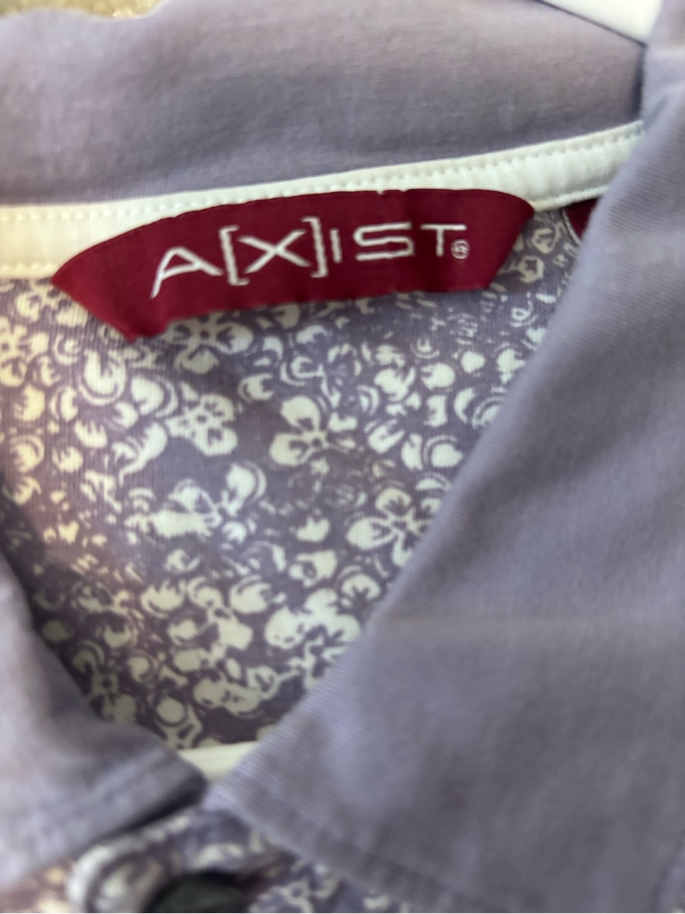 Men's Axist Purple Floral Polo Shirt (L) - Picture 2 of 3